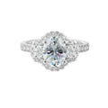14Kt White Semi Mount 3/4Ctw For 2Ctw Oval Center