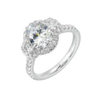 14Kt White Semi Mount 3/4Ctw For 2Ctw Oval Center
