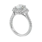 14Kt White Semi Mount 3/4Ctw For 2Ctw Oval Center