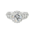 14Kt White Semi Mount 1 1/4Ctw For 2Ctw Round Center