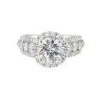 14Kt White Semi Mount 1 1/4Ctw For 2Ctw Round Center