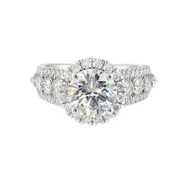 14Kt White Semi Mount 1 1/4Ctw For 2Ctw Round Center