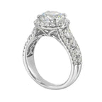 14Kt White Semi Mount 1 1/4Ctw For 2Ctw Round Center
