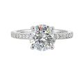 14Kt White Semi Mount 1/5Ctw For 2Ctw Round Center