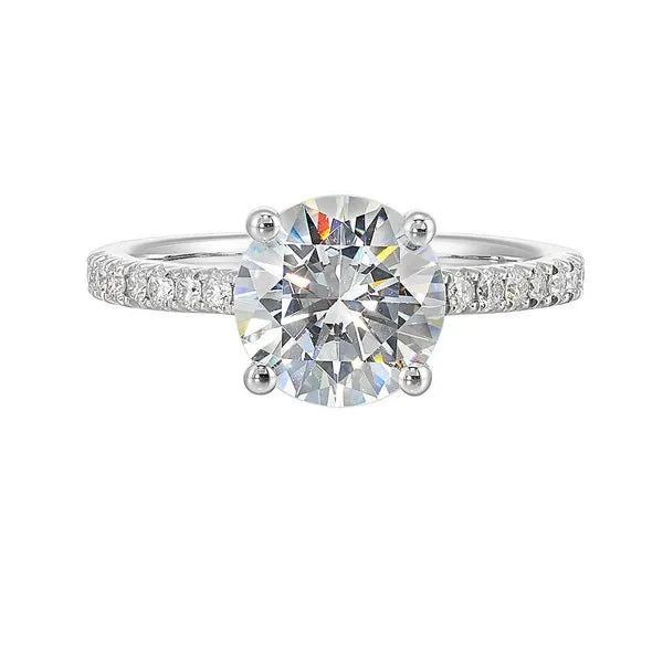 14Kt White Semi Mount 1/5Ctw For 2Ctw Round Center