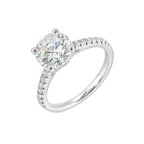 14Kt White Semi Mount 1/5Ctw For 2Ctw Round Center