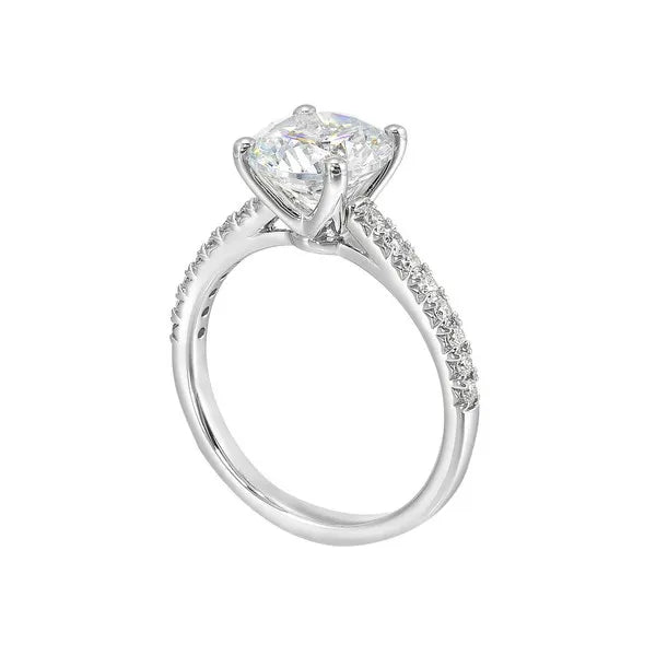 14Kt White Semi Mount 1/5Ctw For 2Ctw Round Center