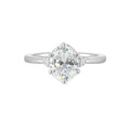14Kt White Semi Mount 1/15Ctw For 2Ctw Oval Center