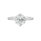 14Kt White Semi Mount 1/15Ctw For 2Ctw Oval Center
