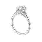 14Kt White Semi Mount 1/15Ctw For 2Ctw Oval Center