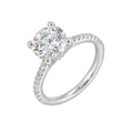 14Kt White Semi Mount 1/4Ctw For 2Ctw Round Center