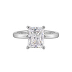 14Kt White Semi Mount 1/20Ctw For 2Ctw Radiant Center