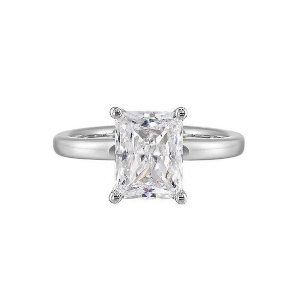 14Kt White Semi Mount 1/20Ctw For 2Ctw Radiant Center