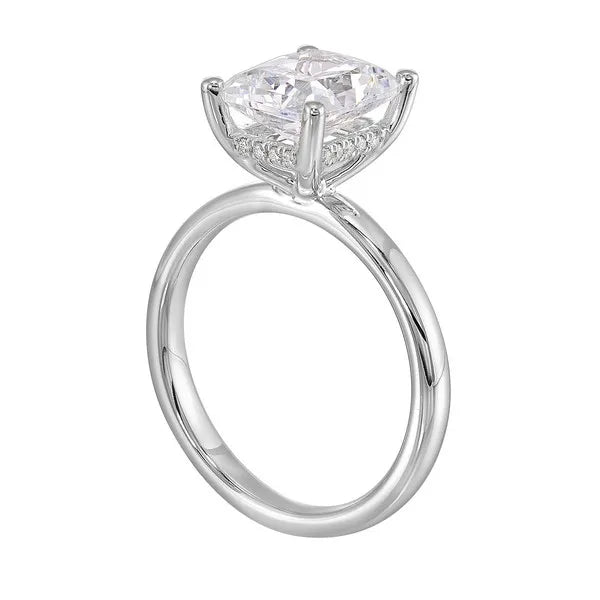 14Kt White Semi Mount 1/20Ctw For 2Ctw Radiant Center