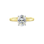 14Kt White Yellow Semi Mount 1/15Ctw For 2Ctw Oval Center