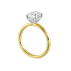 14Kt White Yellow Semi Mount 1/15Ctw For 2Ctw Oval Center
