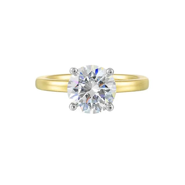 14Kt White Yellow Semi Mount 1/20Ctw For 2Ct Round Center
