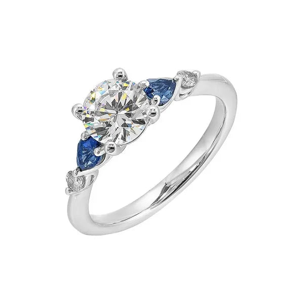Five-Stone Round Diamond & Pear Colorstone Ring