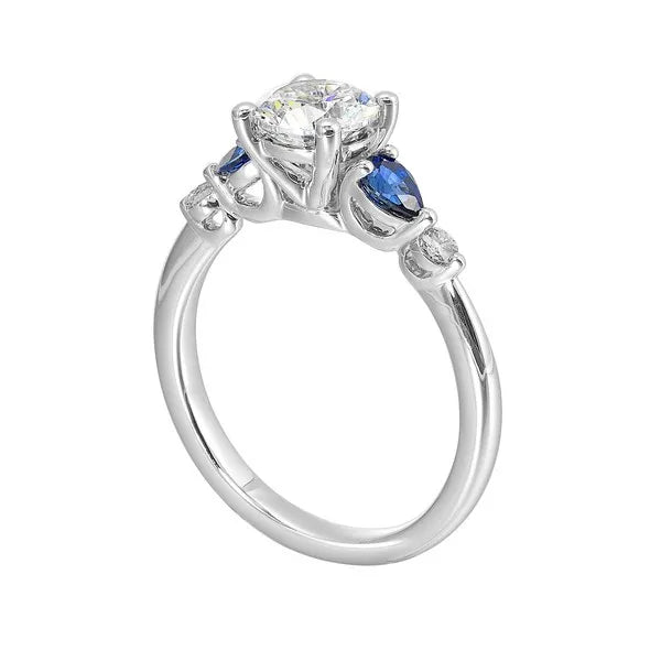 Five-Stone Round Diamond & Pear Colorstone Ring