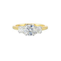 14Kt White Yellow Semi Mount 1/2Ctw For 1Ctw Round Center