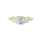 14Kt White Yellow Semi Mount 1/2Ctw For 1Ctw Round Center