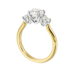 14Kt White Yellow Semi Mount 1/2Ctw For 1Ctw Round Center