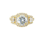 14Kt Yellow Semi Mount 1 1/6Ctw For 2Ctw Round Center
