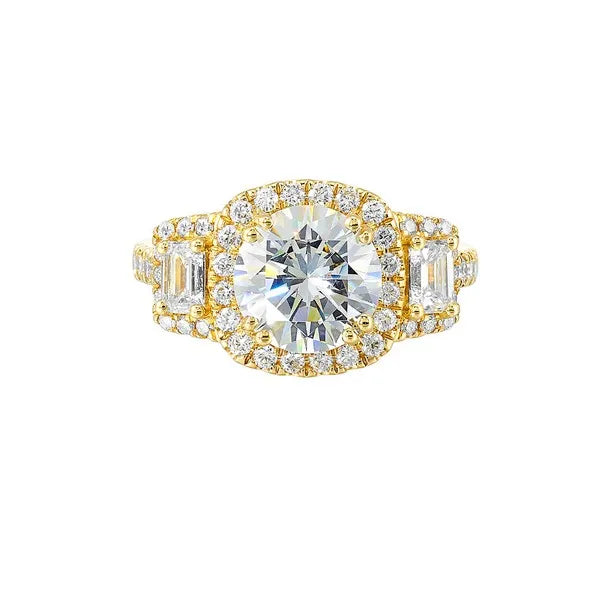 14Kt Yellow Semi Mount 1 1/6Ctw For 2Ctw Round Center