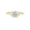 14Kt Yellow Semi Mount 3/8Ctw For 1 1/2Ctw Round Center