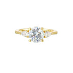 14Kt Yellow Semi Mount 3/8Ctw For 1 1/2Ctw Round Center