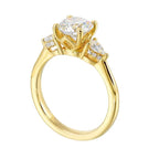 14Kt Yellow Semi Mount 3/8Ctw For 1 1/2Ctw Round Center