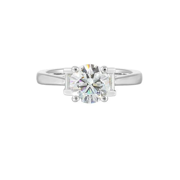 14Kt White Semi Mount 1/3Ctw For 1 1/2Ctw Round Center