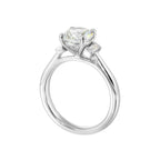 14Kt White Semi Mount 1/3Ctw For 1 1/2Ctw Round Center