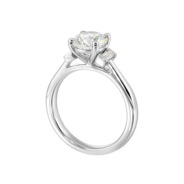 14Kt White Semi Mount 1/3Ctw For 1 1/2Ctw Round Center