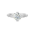 14Kt White Semi Mount 1/4Ctw For 1 1/2Ctw Round Center