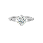 14Kt White Semi Mount 1/4Ctw For 1 1/2Ctw Round Center