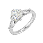14Kt White Semi Mount 1/4Ctw For 1 1/2Ctw Round Center