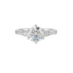 14Kt White Semi Mount 1/25Ctw For 1 1/2Ctw Round Center