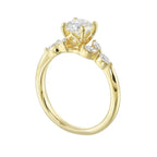14Kt Yellow Semi Mount 1/5Ctw For 1Ctw Round Center