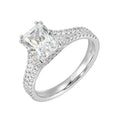 14Kt White Semi Mount 3/8Ctw For 2Ctw Radiant Center
