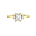 14Kt Yellow Semi Mount 1/5Ctw For 1 1/2Ctw Emerald Cut Center