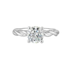 14Kt White Semi Mount 1/20Ctw For 1 1/2Ctw Round Center