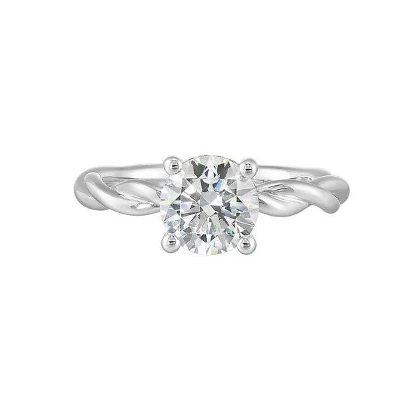 14Kt White Semi Mount 1/20Ctw For 1 1/2Ctw Round Center
