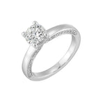 14Kt White Semi Mount 1/4Ctw For 1Ct Round Center