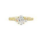 14Kt Yellow Semi Mount 1/4Ctw For 1Ctw Oval Center