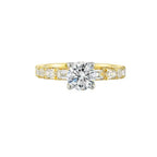 14Kt Yellow Semi Mount 5/6Ctw For 1Ctw Round Center