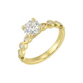14Kt White Semi Mount 1/3Ctw For 1Ctw Round Center