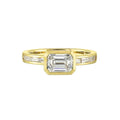 14Kt Yellow Semi Mount 1/2Ctw For 1Ct Emerald Cut Center