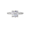 14Kt White Semi Mount 1/5Ctw For 2Ct Round Center