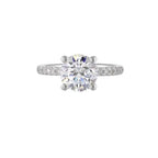 14Kt White Semi Mount 1/5Ctw For 2Ct Round Center
